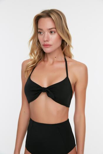 Trendyol Collection Μαύρη Bralette Tie Bikini Top TBESS21BU0098
