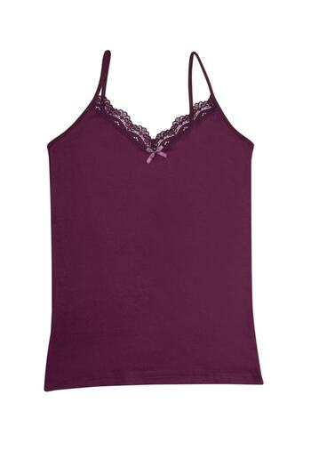 ParisTrend Cotton V-Neck Lace Undershirt
