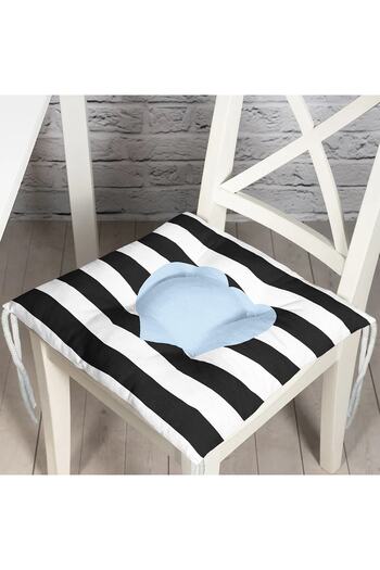 Realhomes Modern Heart Pattern Digital Printed Fluffy Chair Cushion