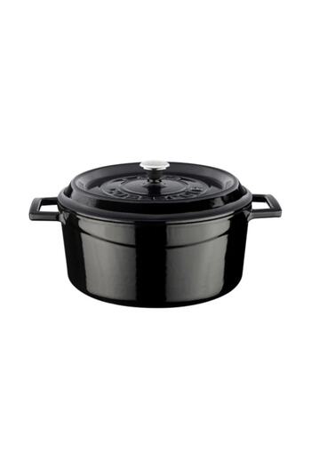 Lava Cast Iron Round Pot. Trendy Diameter(Ø)24cm. - Black