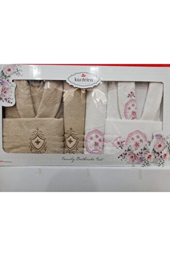 Fiesta %100 Pamuk Nakışlı 6 Parça Bornoz Seti
