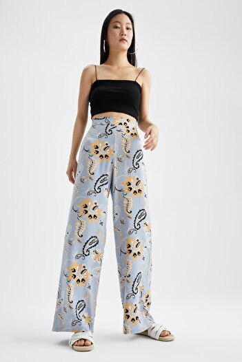 DeFacto Palazzo High Waist Wide Leg Viscose Trousers