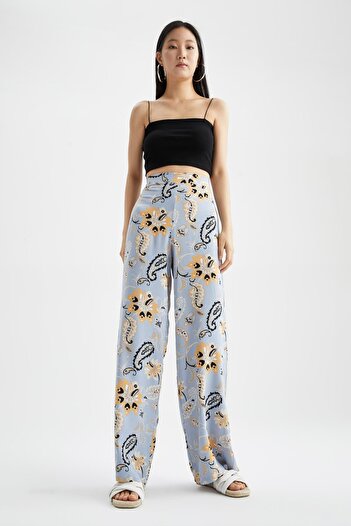 DeFacto Palazzo High Waist Wide Leg Viscose Trousers