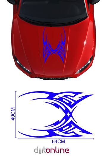 Dijitonline Autocolant Tribal Bonnet Auto Autocolant 64x40 Cm