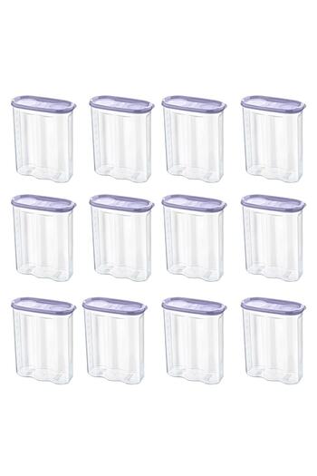 Buffer 2.4 Liter Food Dry Food Storage Box - 12 Pieces, 2 Lids, Scale - sa940