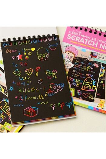 Minnoş Dükkan Magic Black Notebook A6 - Small Scraping Notebook