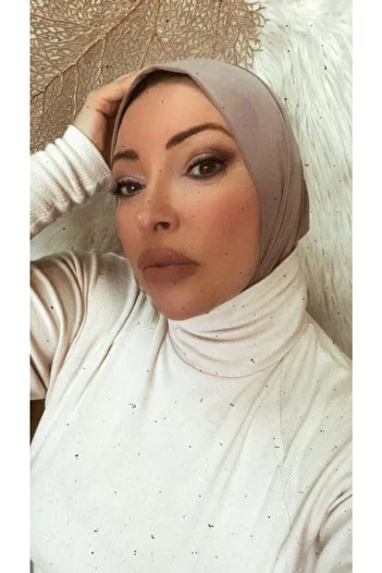 Nilbutik Women's Hijab Mink Snap-Fast Neck Collar Hijab Bonnet Model Scarf Shawl