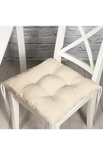 Realhomes Cream Color Special Design Digital Printed Pouf Chair Cushion