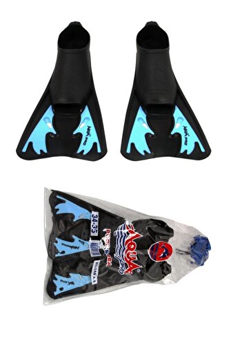 Miajima Sea Pool Swimming Fins Number 34/35 Short Aqua Pro Fins Blue