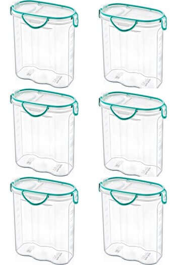 Buffer ® 6 Pieces Air and Water Liquid Proof 2.4 Liter Food Storage Container with Lockable Lid and Gasket - SA590