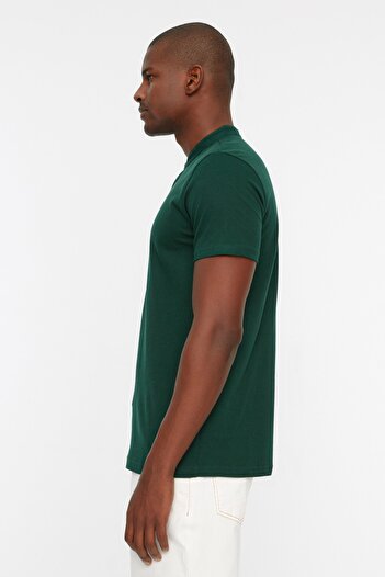 Trendyol Collection Μπλουζάκι Emerald Green Slim 100% βαμβάκι με επικρατέστερο γιακά 100% βαμβακερό γιακά πόλο μπλουζάκι TMNSS21PO0036