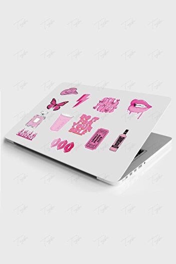 TUGİBU Vsco Pink Laptop Notebook Agenda Notebook Tablet Sticker Label Decal Set - 75 Pieces