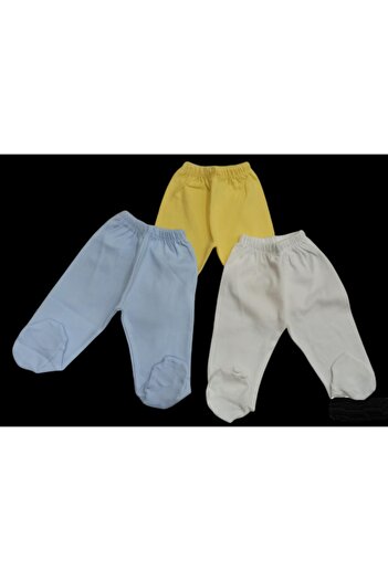 özdemirli bebe Patikli Bebek Alt Pijama Ayaklı 3 lü Paket