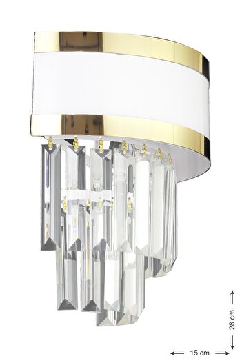 Avizemoda Dora Gold Striped Crystal Stone Luxury Sconce (white-gold)