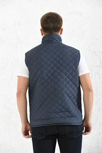 Fumos Classic Cut Quilted Inflatable Vest with Fleece Inside Dad Vest