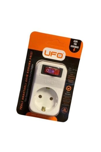 UFO Black Current Protected Single Switch Socket High Current