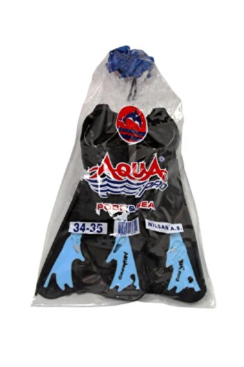 Miajima Sea Pool Swimming Fins Number 34/35 Short Aqua Pro Fins Blue