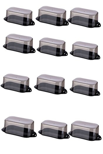 Buffer ® 12 Pieces Lockable Plastic Lidded Breakfast Butter Food Cheese Bowl Food Storage Container Ap-9428