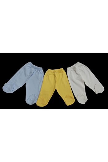 özdemirli bebe Patikli Bebek Alt Pijama Ayaklı 3 lü Paket