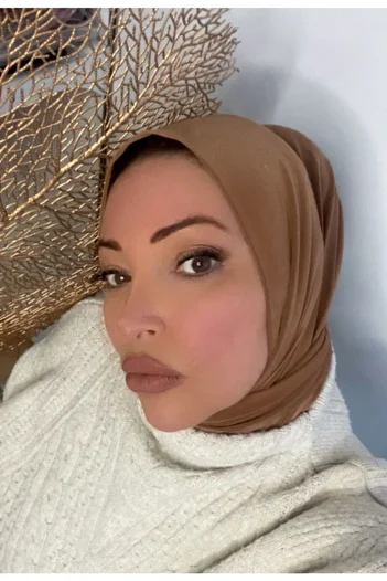 Nilbutik Women's Hijab Mink Snap-Fast Neck Collar Hijab Bonnet Model Scarf Shawl