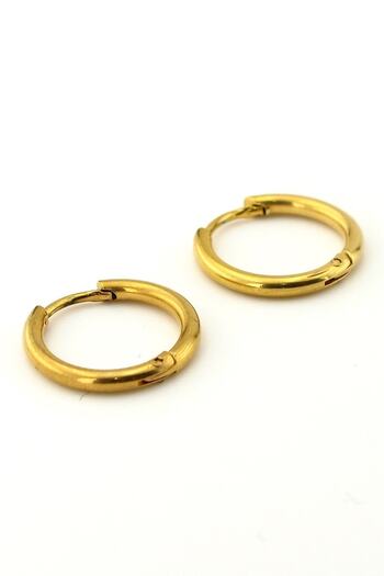 Solfera Yellow Color 16mm Thin Hoop Steel Unisex Earrings E760