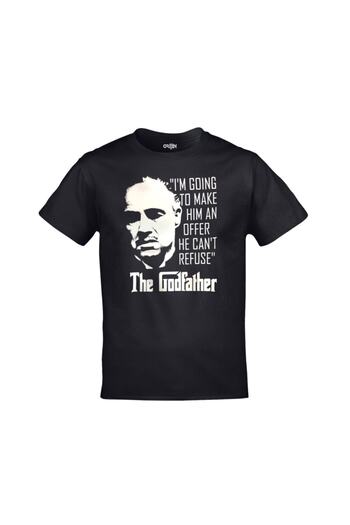 Orijin Tekstil Unisex Μαύρο μπλουζάκι με στάμπα The Godfather Offer