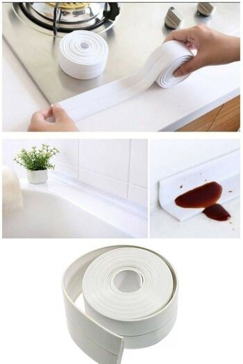 SARFEX White Waterproof Tape Kitchen Bathroom Sink Bathtub Edge Tape Water Moisture Proof 3.2 Meters