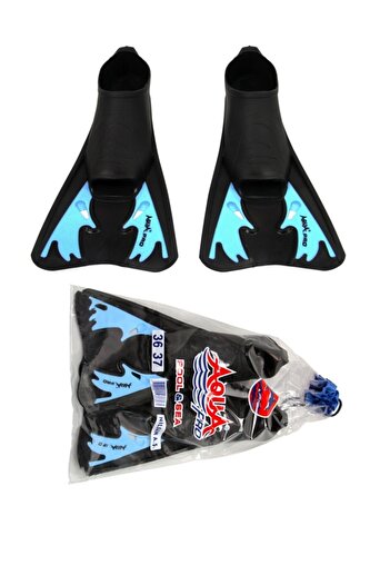 Miajima Sea Pool Swimming Fins Number 36/37 Short Aqua Pro Fins Blue