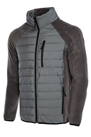 GHASSY CO. Men's Insulated Hybrid Hiking Lightweight Down Full Zipper Fleece Jacket