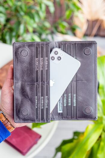 Garbalia Unisex Gray Portfolio Wallet with Phone Compartment