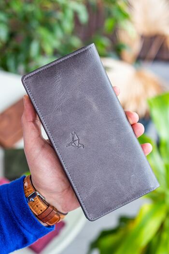 Garbalia Unisex Gray Portfolio Wallet with Phone Compartment