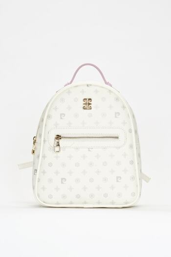 Pierre Cardin Bílý dámský batoh Monogram 05PO22Y1541