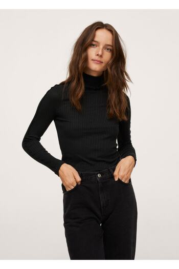 MANGO Woman Γυναικείο μακρυμάνικο μπλουζάκι με ραβδώσεις