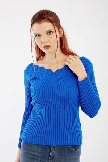 citycenterfashion Women's Large Size Saks Sweater Collar Guipure Cty-cnd-11903b