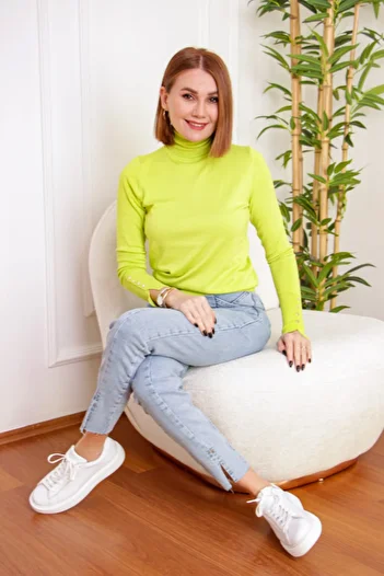 Dilvin 1268 Pulover cu mâneci cu gât rotic