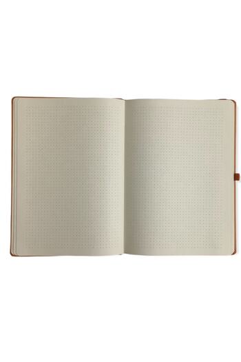 blume Acar Bullet Plus - Caiet de 15*21 cm 70 gr Ivory Dot Orange cu copertă din piele