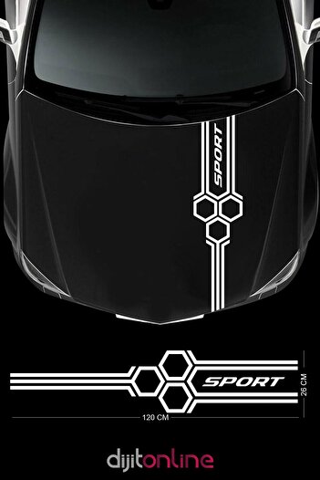 Dijitonline Autocolant Sport Petek Capot Oto - Autocolant Oto 120 X 26 Cm
