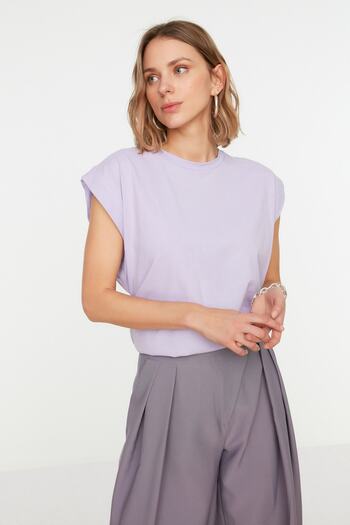 Trendyol Collection Tricou de bază pentru bicicletă albastru 100% gras TWOSS20TS0021