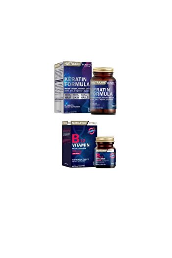 Nutraxin Keratin Formula 60+B12 60 Tablets - 1000mg for Hair and Nails