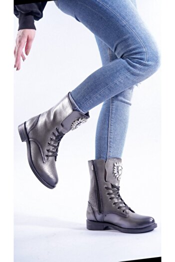 KAFKASLAR Women's Shiny Stone Embroidered New Trend Boots Model Boots