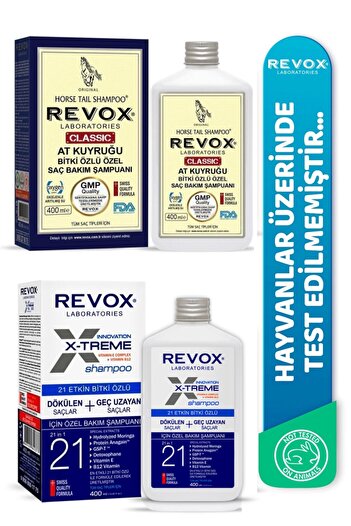 Revox Classic Ponytail Plant Extract Hair Care Shampoo + X-treme Care Shampoo - Special Set