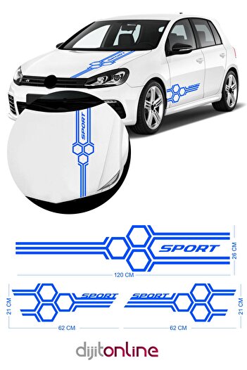 Dijitonline Autocolant de fagure de miere din 3 piese - Autocolant pentru capota - Autocolant Marşpiyel - Autocolant pentru maşină