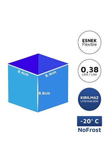 HOBBY LİFE Alaska Nofrost Saklama Kabı 0,38 Litre Mavi