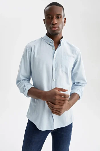 DeFacto Slim Fit polokošile s dlouhým rukávem