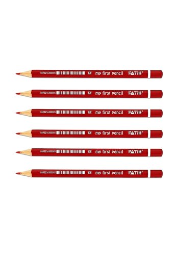 Fatih My First Pencil Red Pencil Triple-Cornered Jumbo 6 Pieces