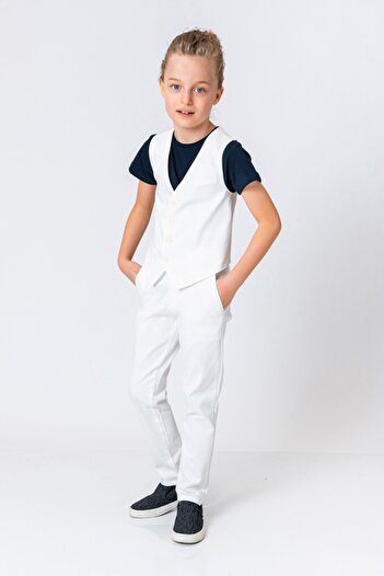 incity Boy's Ecru White Vest