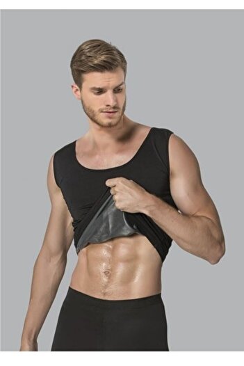 Sistina Men's Black Sleeveless Thermal Sauna Undershirt 744