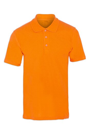Çamdalı İş Elbiseleri Polo Neck Orange Short Sleeve Pique Knitted Work T-Shirt