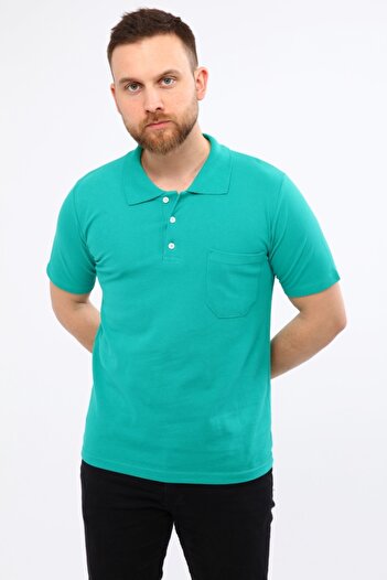 Çamdalı İş Elbiseleri Tricou cu gât polo Tricou verde cu mânecă scurtă tricotat piqué