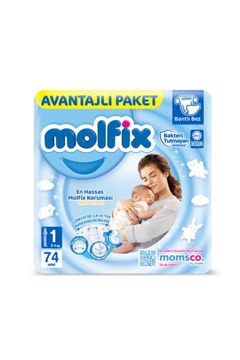 Molfix Number 1 No Newborn 2-5 kg 74 pieces